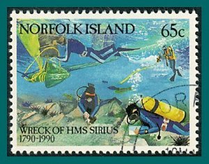 Norfolk Island 1990 HMS Sirius, 65c used #473,SG481