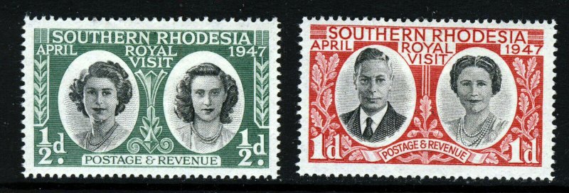 SOUTHERN RHODESIA King George VI 1947 Royal Visit Set SG 62 & SG 63 MINT