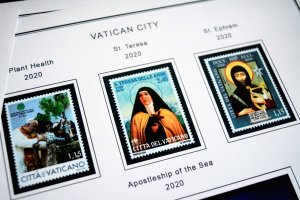 COLOR PRINTED VATICAN CITY 2011-2020 STAMP ALBUM PAGES (48 illustrated pages)