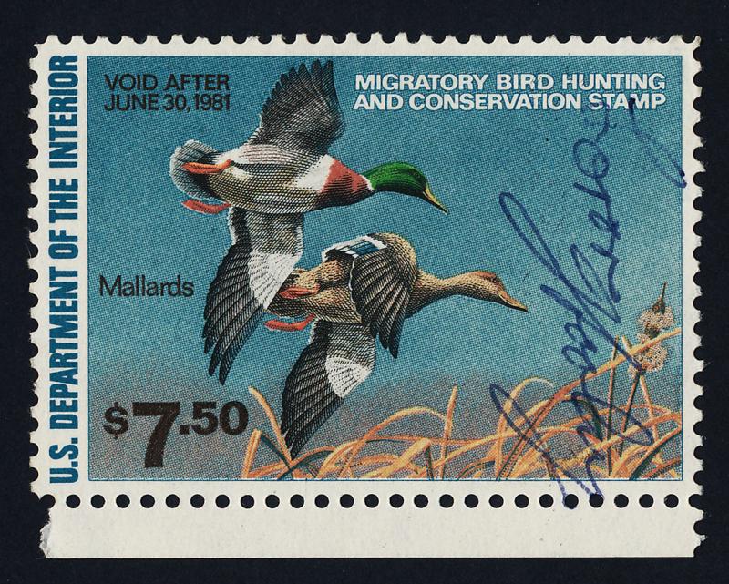 USA RW47 signed, used - Duck Stamp, Mallard