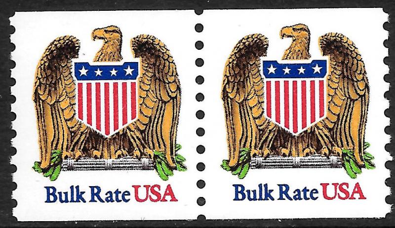 Sc 2602  10¢ Eagle & Shield Bulk Rate Coil Pair, MNH