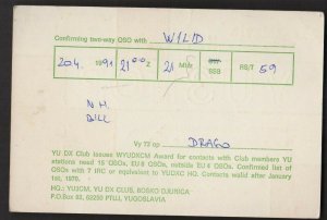 QSL CARD Yugoslavia,YU3FOP,Drago,Pohorski Bataljon, Slovenska,Bistrica(Q4500)