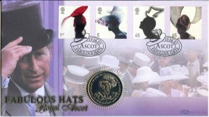 2001 Benham Fabulous Hats Coin Cover with Gibraltar 1 Crown Coin 