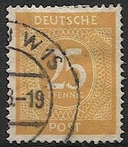 GERMANY 1946 Sc 546  Used 25pf Numeral VF