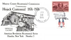 OFFICIAL CACHET EVENT COVER OF THE HOJACK CENTENNIAL EVENT MONROE COUNTY 1976