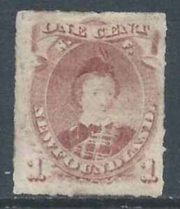 Newfoundland #37 Partial Gum 1c Edward VII Rouletted