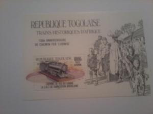 TOGO TOGOLAISE SHEET TRAINS LOCOMOTIVES overprinted