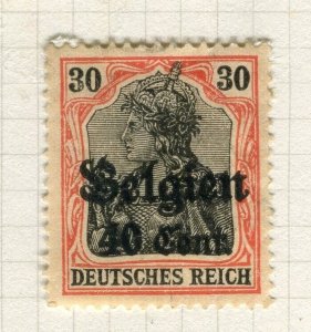 BELGIUM; 1916 German Occupation surcharged issue Mint hinged 40c. value