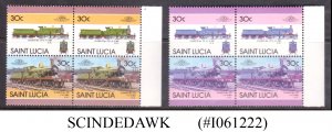 ST LUCIA - 1980s SELECTED RAILWAY STAMPS - 4V - MINT NH