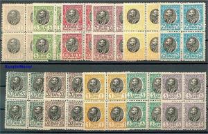 SERBIA, FORGERIES COMPL. SET 1905 BLocks of 4