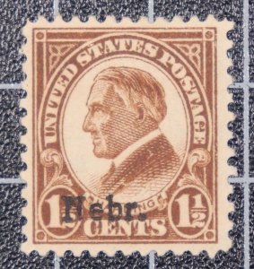 Scott 670 - 1.5 Cents Harding - OG MH - Nebraska Overprint - SCV - $3.00