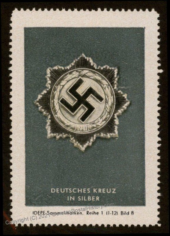 3rd Reich Germany IDEPE Deutsches Kreuz Orders and Medals Series Stamp 77277