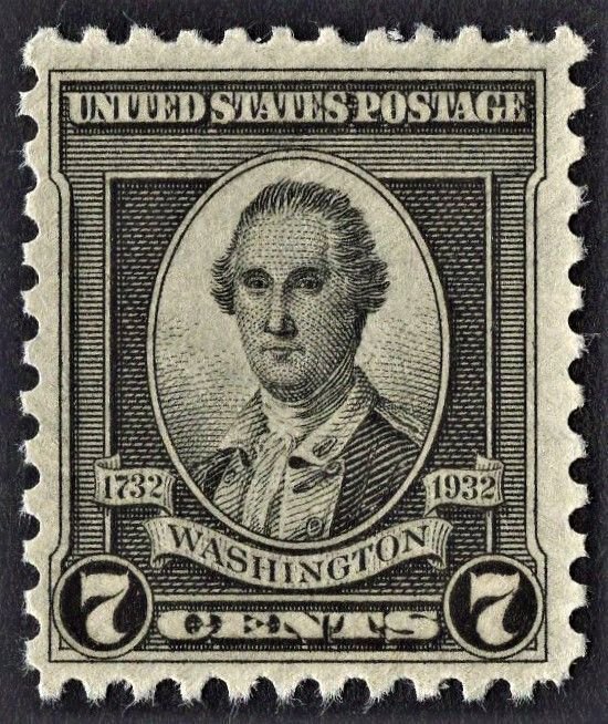 US 712 MNH VF 7 Cent Washington-Black