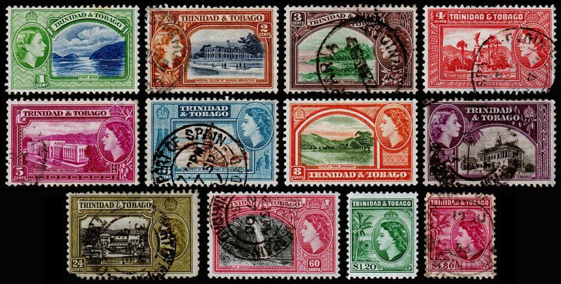 Trinidad & Tobago Scott 72-83 (1953) Used/Mint H F-VF Complete Set, CV $26.85 M 