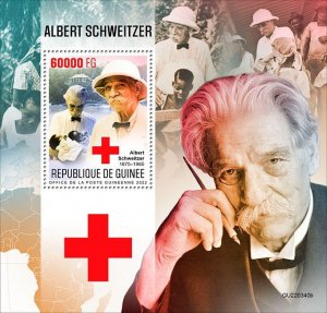 GUINEA - 2022 - Albert Schweitzer - Perf Souv Sheet - Mint Never Hinged