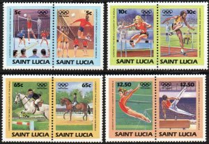 St. Lucia Sc #665-668 MNH pairs