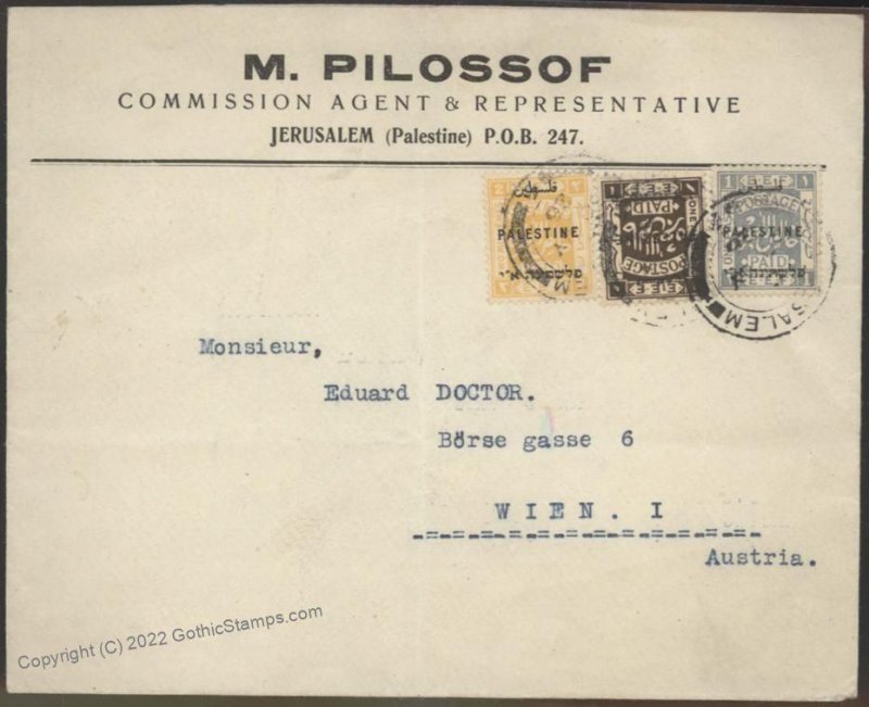 Israel Palestine British Mandate EEF Cover Jerusalem Vienna Austria G109315