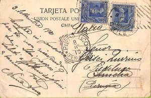 ad6163 -  CHILE -  Postal History - POSTCARD to ITALY  1910