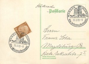 E0053 Germany postal card Wangen Allgäu to Magdeburg 1939