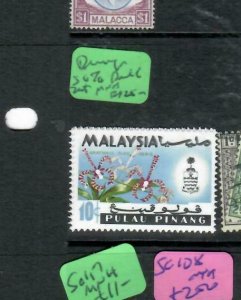 MALAYA  PENANG (P2211B)    ORCHID  10C  SSG 70 PART DOUBLE PRINT  MNH 