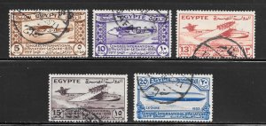 Egypt Scott 172-176 Used H - 1933 International Aviation Congress - SCV $64.00