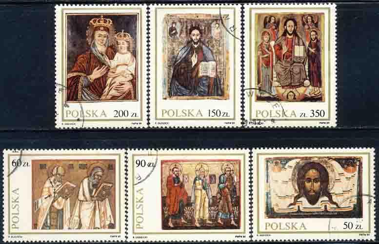 Poland 1989 Sc 2948-53 Religious Art Paintings Stamp CTO