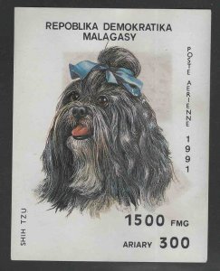 Madagascar Malagasy Scott 1003h Shih Tzu dog souvenir sheet No Gum