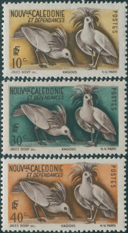 New Caledonia 1948 SG306-308 Kagus MNH