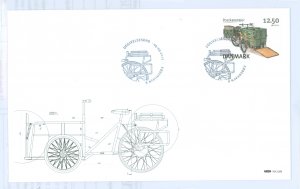 Denmark 1638 2013 unaddressed cacheted FDC, Europa Electric Postal bicycle