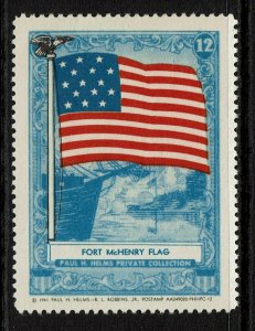 Fort McHenry Flag Poster Stamp, Hinge Rems - S14003