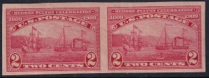 373 U.S. 1909 Henry Hudson-Fulton pair 2¢ imperf issues MNH CV $87.50