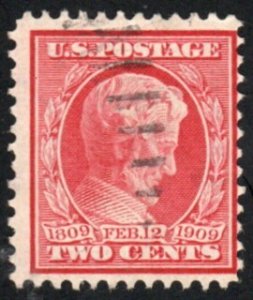 SC# 367 - (2c) -Lincoln, carmine, WMK 191, perf 12 - Used Single