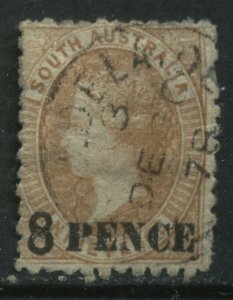 South Australia QV 1876 8d on 9d used