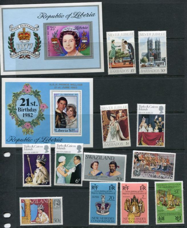 Royalty Souvenir Sheets and Stamps Different countries MNH 2302hs