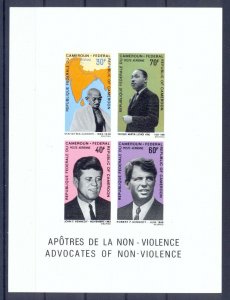 Cameroon 1968 Honor exponents of non-violence block Deluxe Proof. VF and Rare