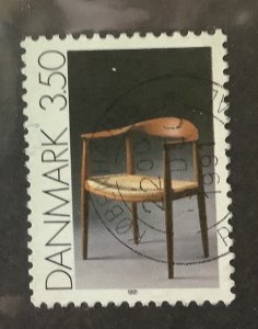 Denmark  1991  Scott  942 used - 3.50k,  decorative Art, chair