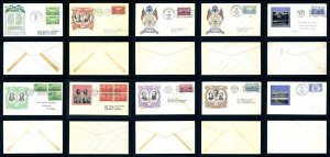 Set of # 785 to 794 on First Day Covers with various cachets dated 1936 to 1937