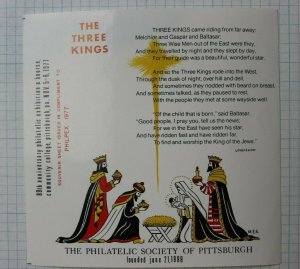 PHILPEX 1977 3 KIngs Pittsburgh PA Christmas Expo Philatelic Souvenir Ad Label