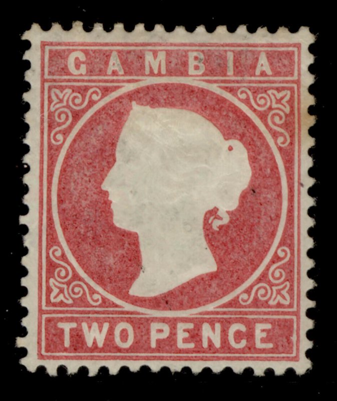 GAMBIA QV SG13b, 2d rose, M MINT. Cat £65. 