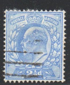 Great Britain Sc 131 1904  2 1/2d ultra Edward VII stamp used