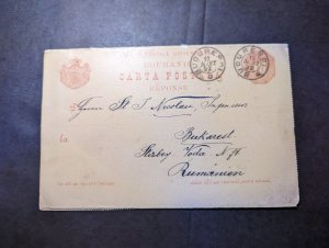 1892 Romania Postcard Set Cover Bucharest Local Use