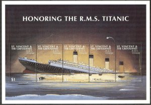 St. Vincent and The Grenadines 1997 Cruise Ships  Titanic  Sheet MNH