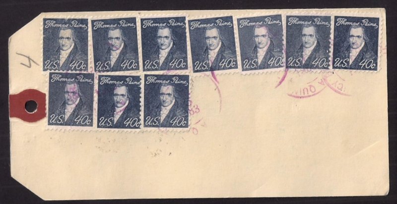 40c Prominent Americans #1292a x10 tagged on mailing tag Please Read! 1292