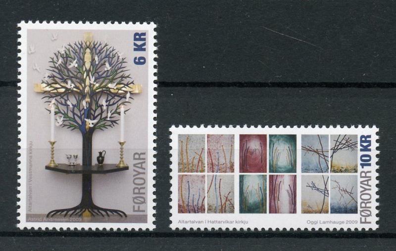 Faroes Faroe Islands 2009 MNH Christmas Altarpieces 2v Set Seasonal Stamps