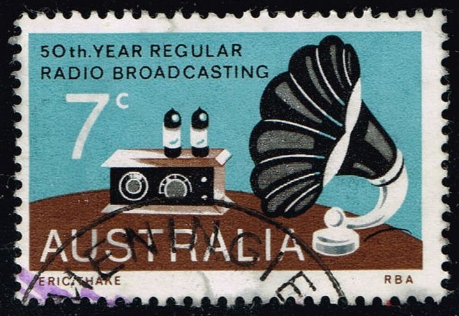 Australia #588 Broadcasting; Used (0.25) (2Stars)