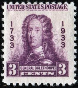 SC#726 3¢ General Oglethorpe (1933) MNH