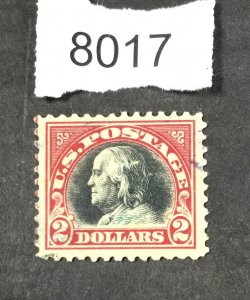 MOMEN: US STAMPS #547 USED LOT #8017