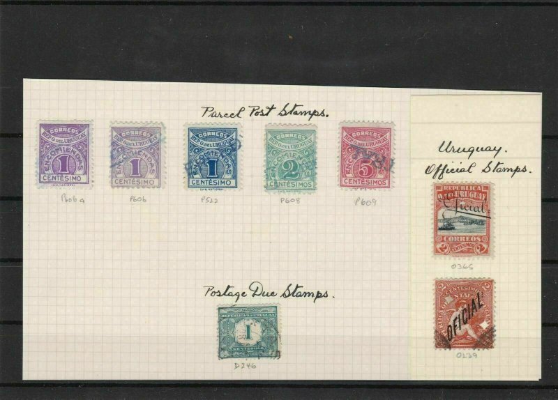 uruguay parcel post postage due  stamps ref 7336