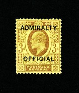 [GREAT BRITAIN] 1903 3d SG O106 / SC O83 / ‘ADMIRALTY OFFICIAL’ Overprint (MNH)