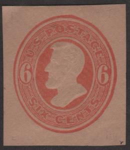 SC#U184 6¢ Lincoln Cut Square (1875) Unused